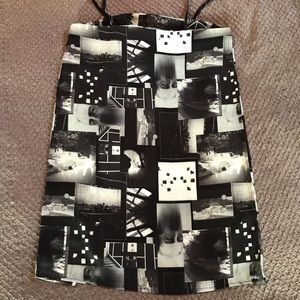 Black and white industrial mini dress in EUC